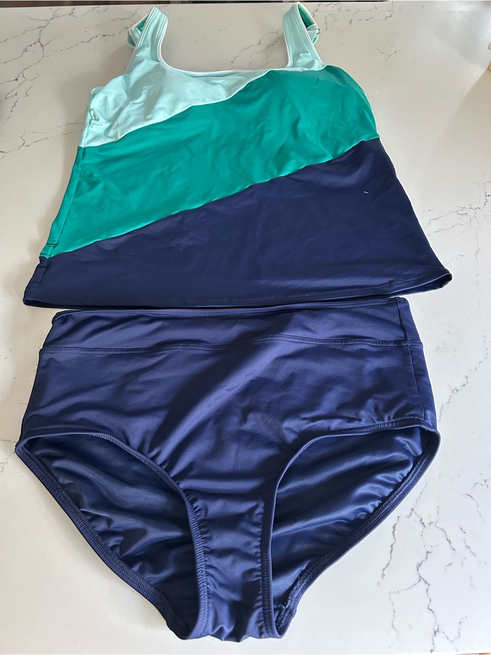 Lands' End Navy Swim Top
